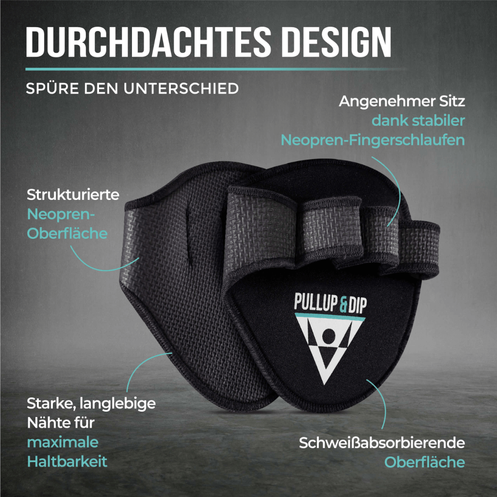Neopren Griffpads für besseren Griff bei Klimmzügen