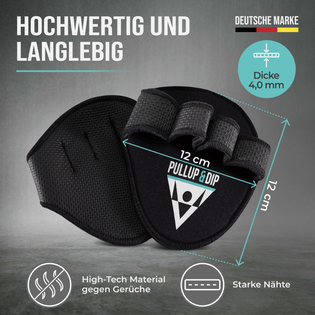 Neopren Griffpads für besseren Griff bei Klimmzügen