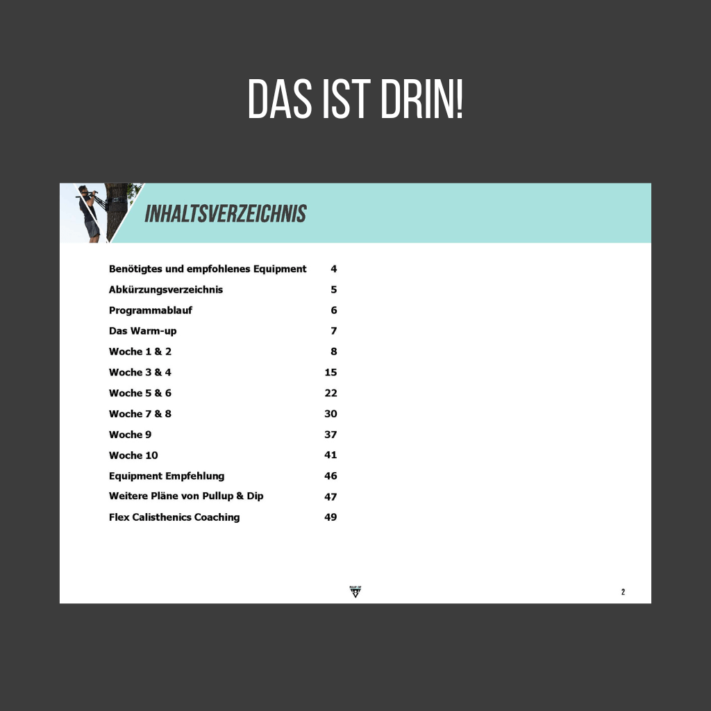 Klimmzug Trainingsplan:  Zum ersten Klimmzug in 10 Wochen