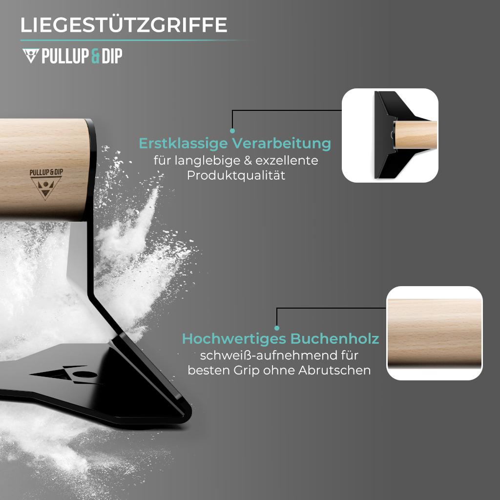 Liegestützgriffe aus Holz mit ergonomischem Griff