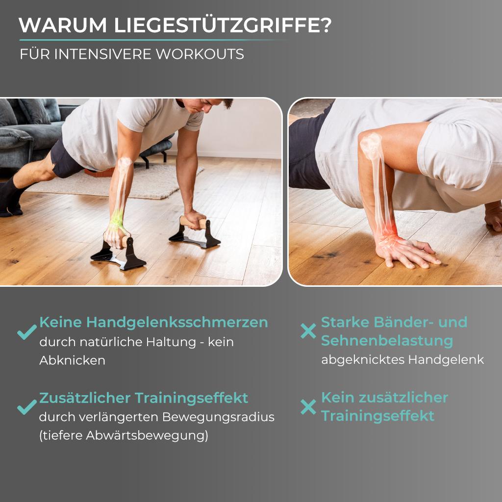 Liegestützgriffe aus Holz mit ergonomischem Griff