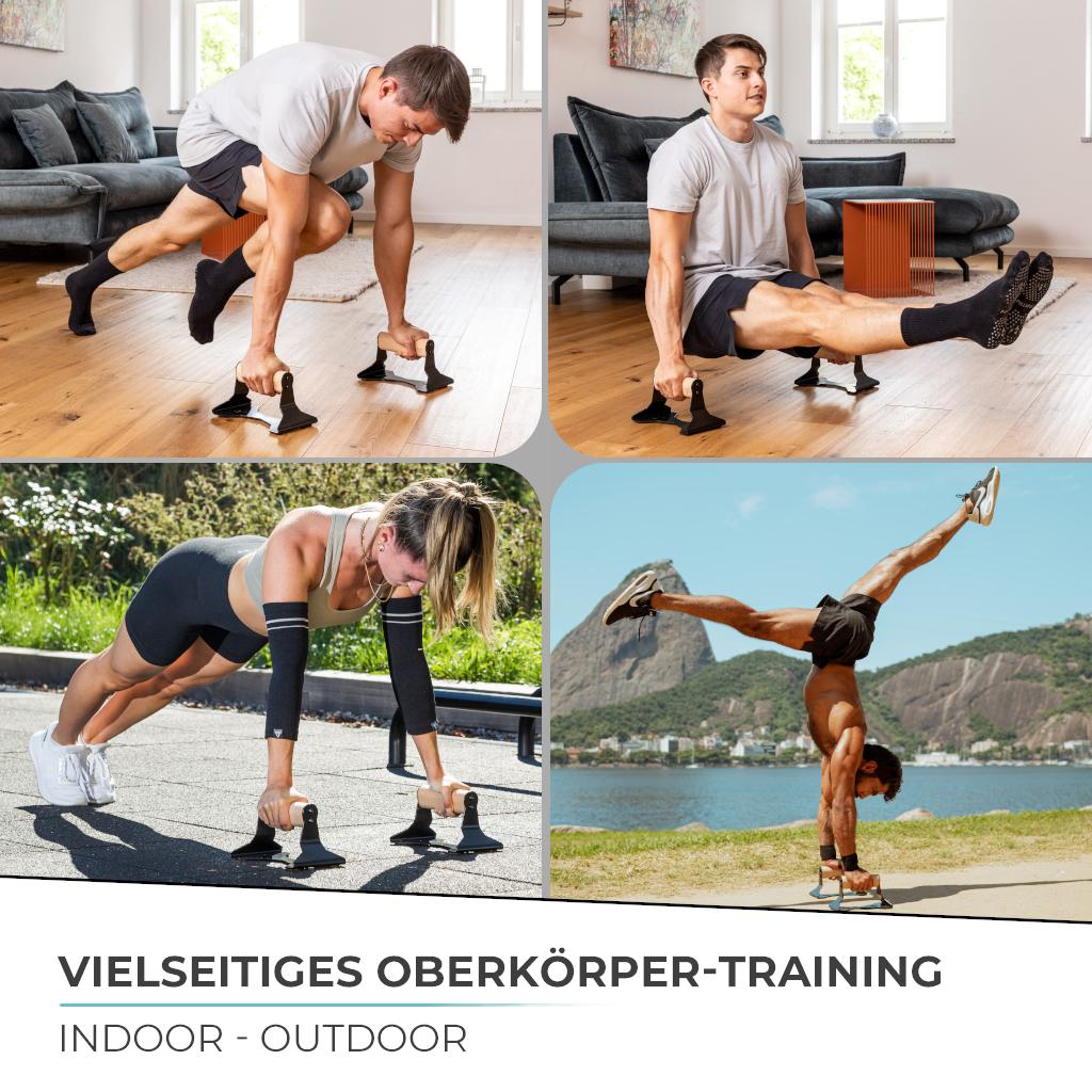 Liegestützgriffe aus Holz mit ergonomischem Griff