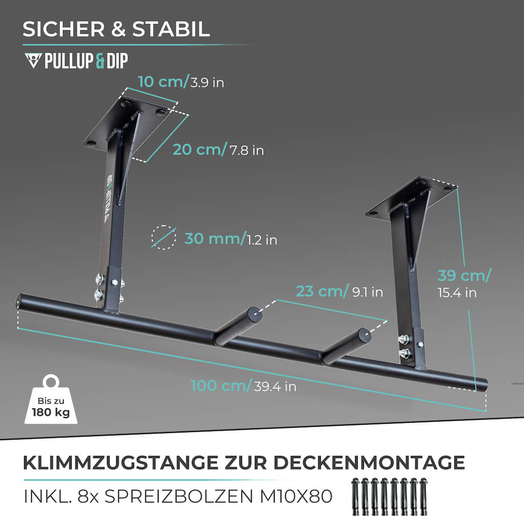 Klimmzugstange Decke inkl. Klimmzugband