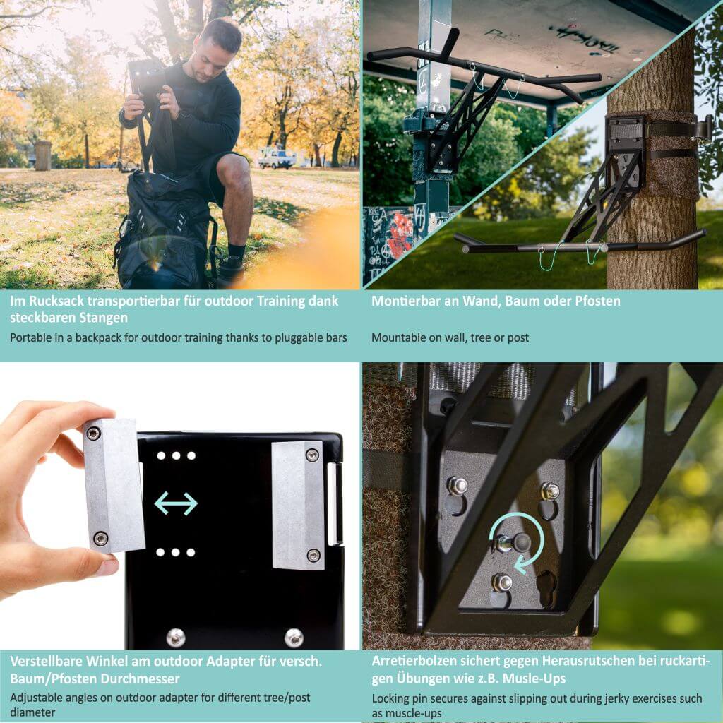 [B-Ware] Mobile Klimmzugstange und Dip-Stange für indoor und outdoor