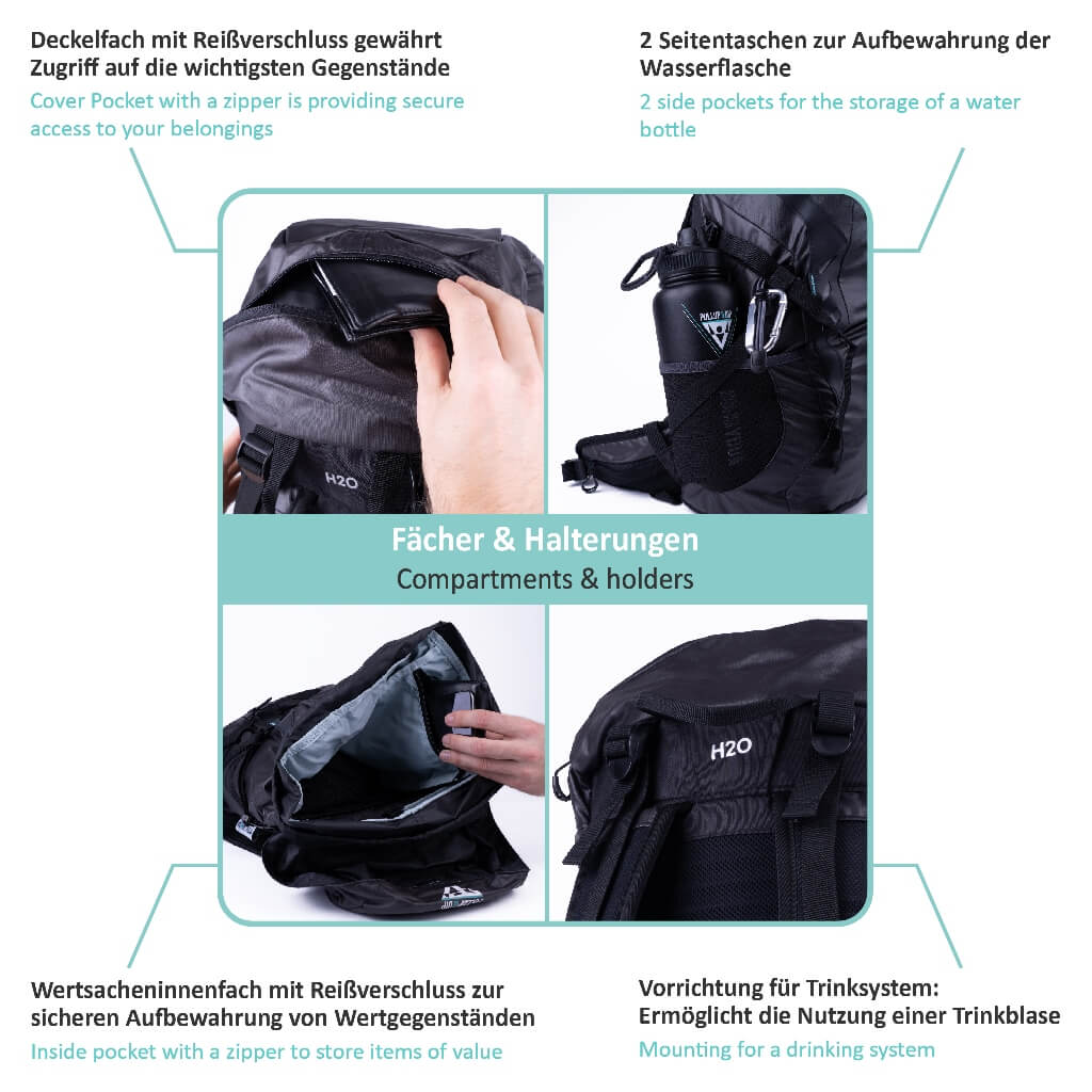 Sportrucksack 35L für Zubehör und Pullup & Dip Stange