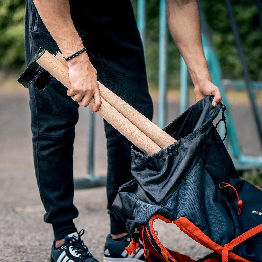 Holz Parallettes mit ergonomischem Holzgriff