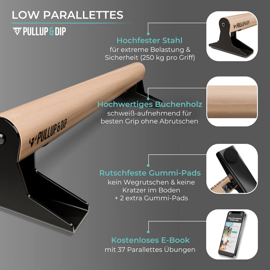 [B-Ware] Holz Parallettes mit ergonomischem Holzgriff