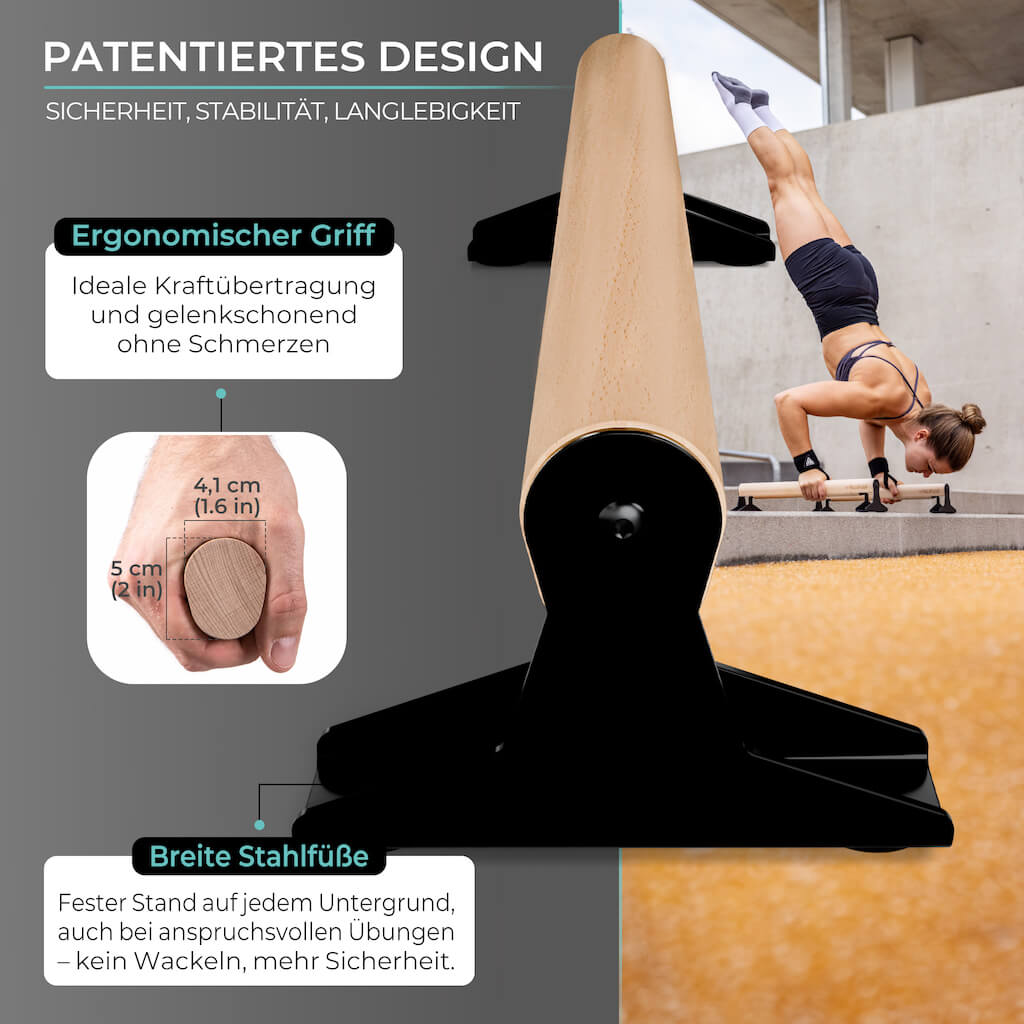 [B-Ware] Holz Parallettes mit ergonomischem Holzgriff