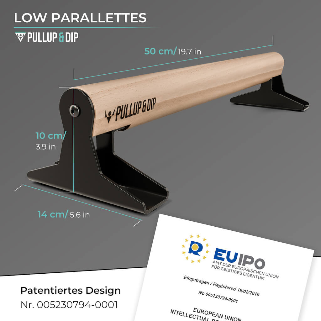 Holz Parallettes mit ergonomischem Holzgriff