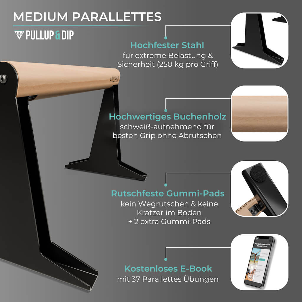 [B-Ware] Holz Parallettes mit ergonomischem Holzgriff