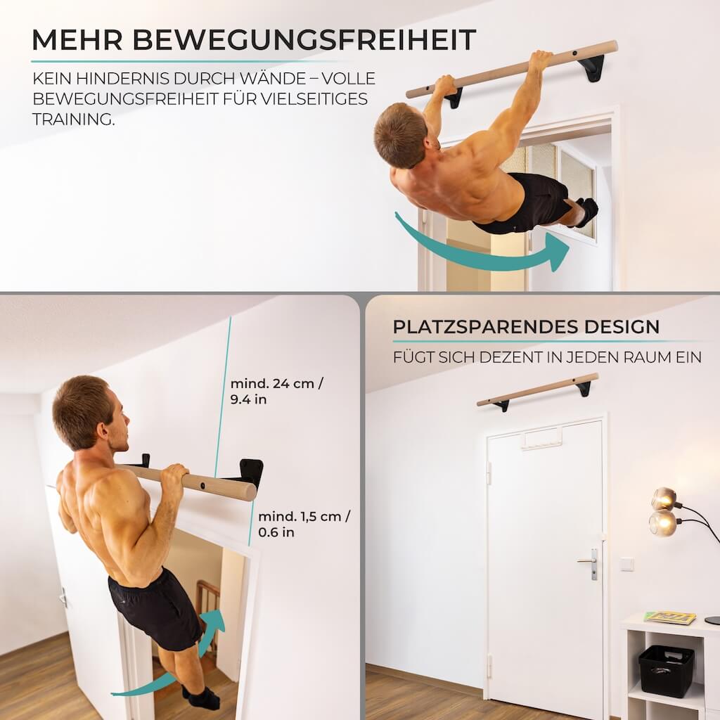 Holz Klimmzugstange & Turnringe Set
